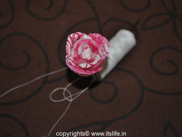 Roses made using Crepe paper