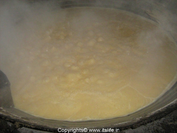 Sugarcane Juice Being Boiled