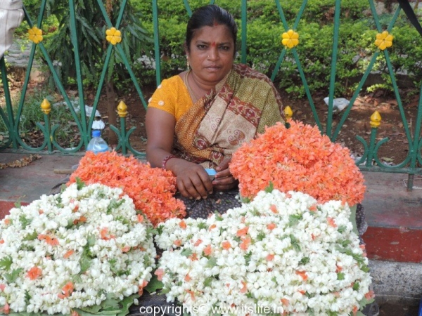 Flower seller at Mysore