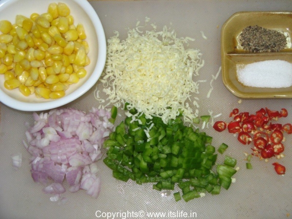Sweet Corn Cheese Topping