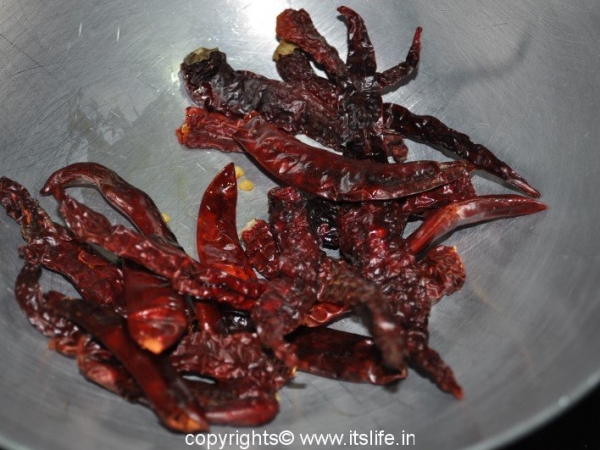 Roasting Red Chilies