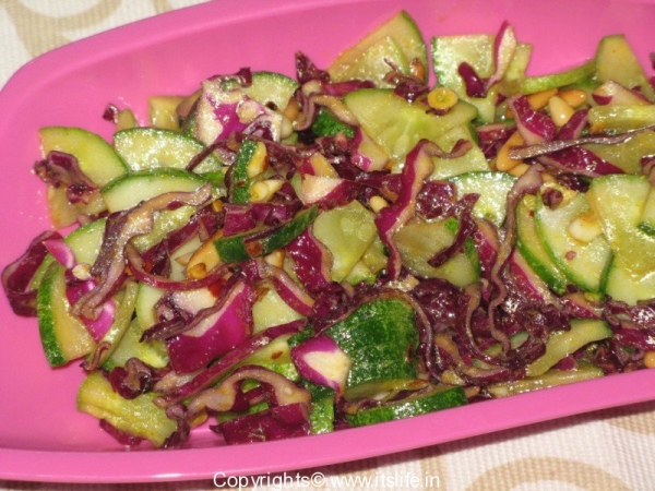Red Cabbage and Cucumber Salad