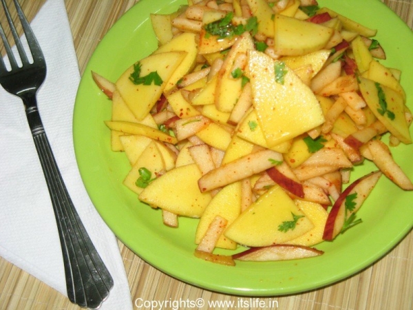 Raw Mango Apple Salad