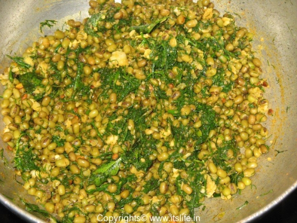 Hesarukalu Sabsige Palya - Green Gram Dill Side Dish
