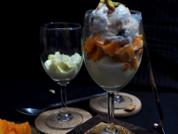 Srikhand with Fruits and Ice Cream