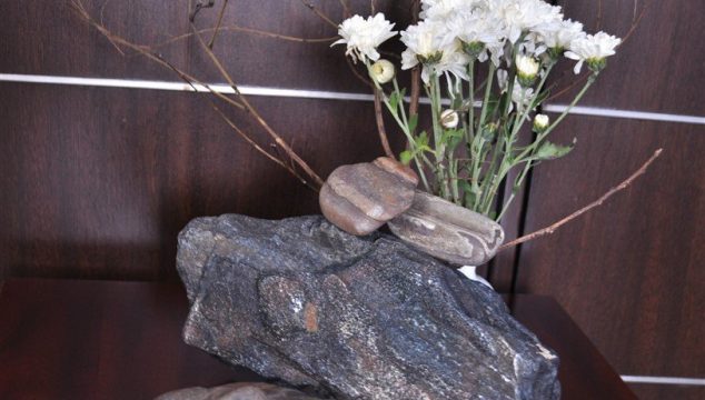 Rock solid flower arrangement